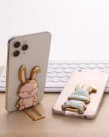 (Pack Of 2) Foldable Bunny Phone Bracket 3d Cute Bunny | Rabbit | Phone Stand (random Color)